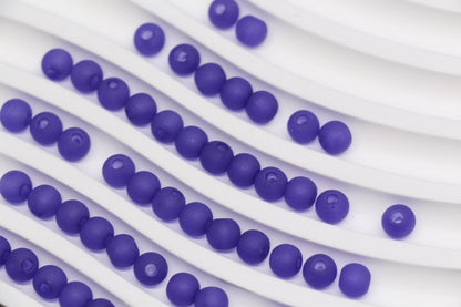 6mm Matte Purple Gumball Beads for Bracelets #3560