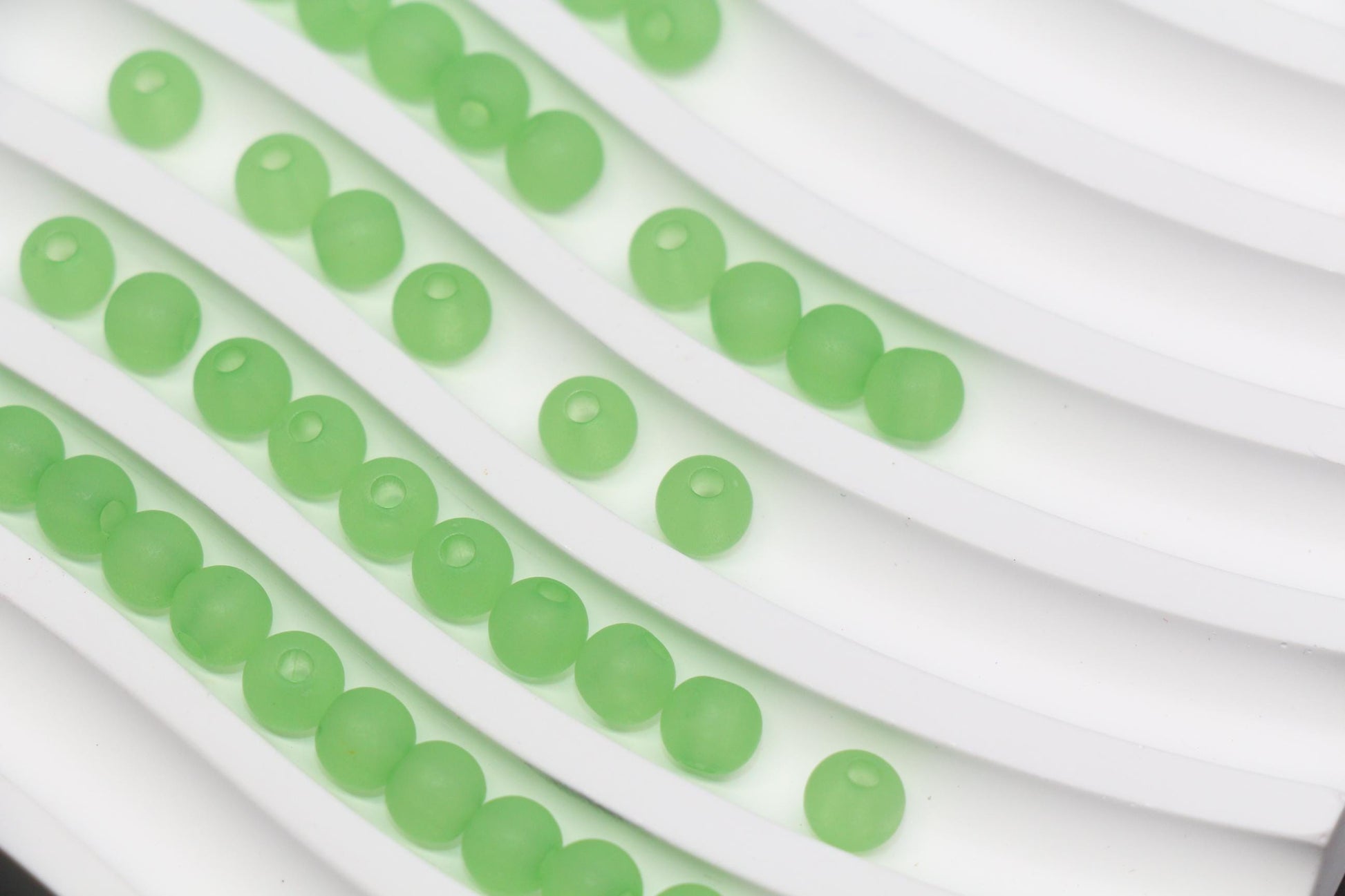 6mm Matte Apple Green Gumball Beads for Bracelets #3562