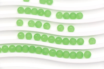 6mm Matte Apple Green Gumball Beads for Bracelets #3562