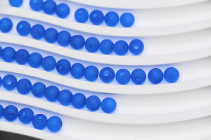 6mm Matte Royal Blue Gumball Beads for Bracelets #3563