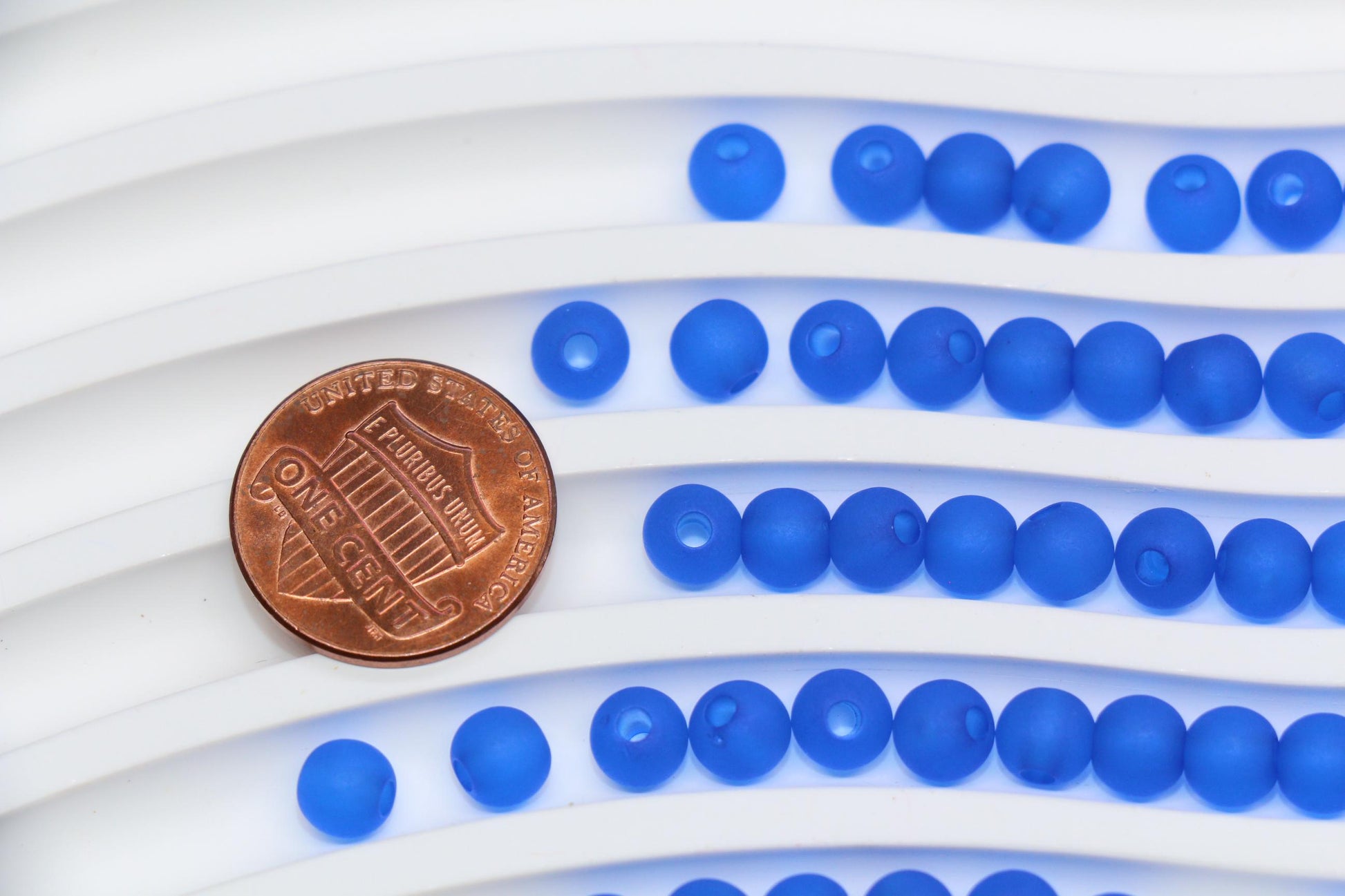 6mm Matte Royal Blue Gumball Beads for Bracelets #3563