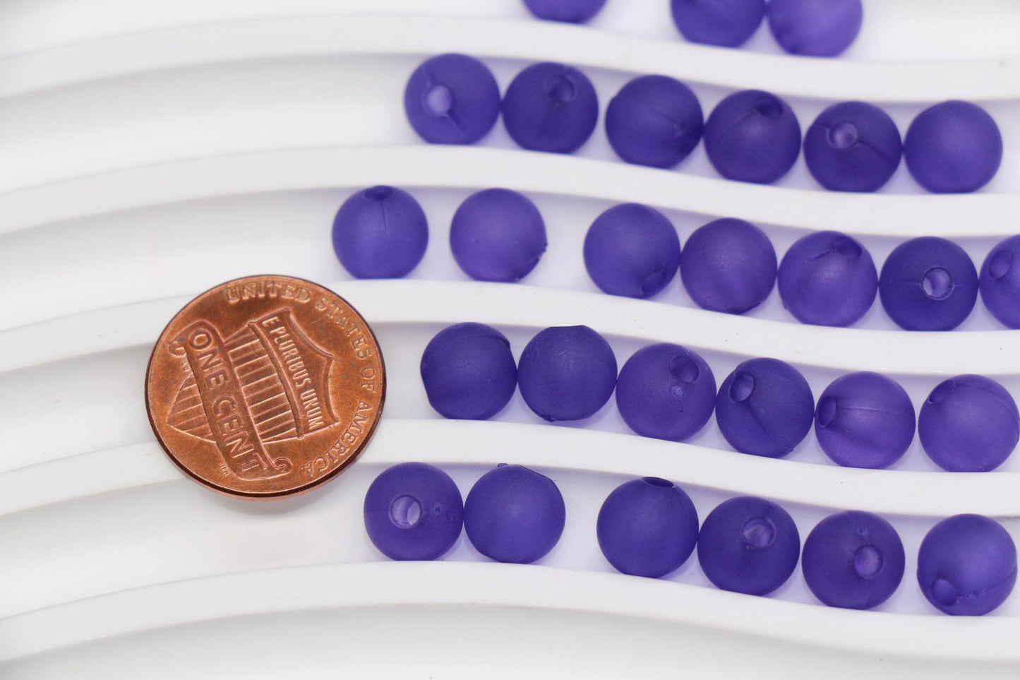 8mm Matte Purple Acrylic Gumball Beads