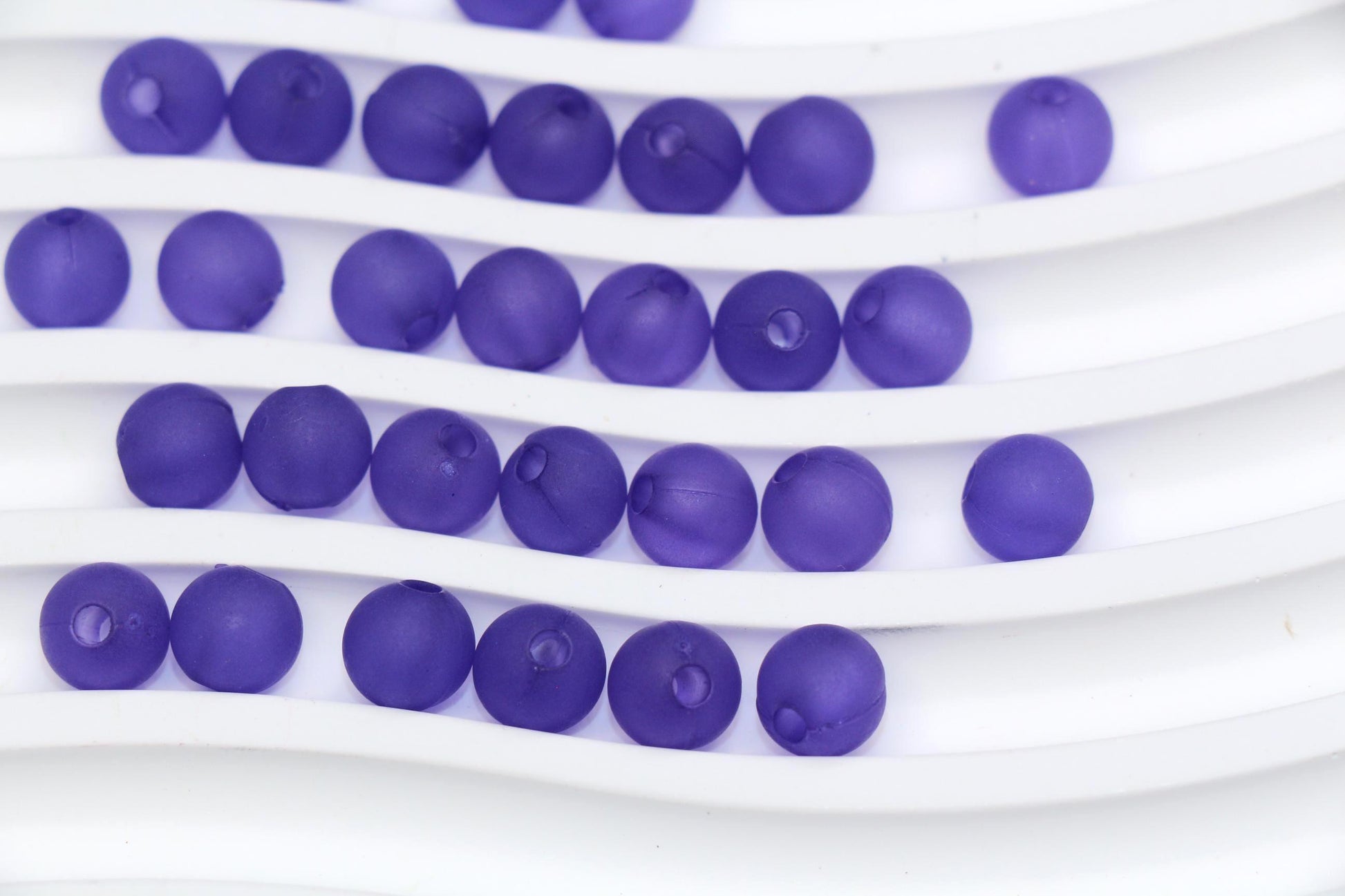 8mm Matte Purple Acrylic Gumball Beads