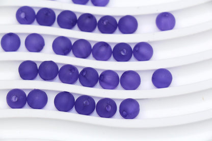 8mm Matte Purple Acrylic Gumball Beads