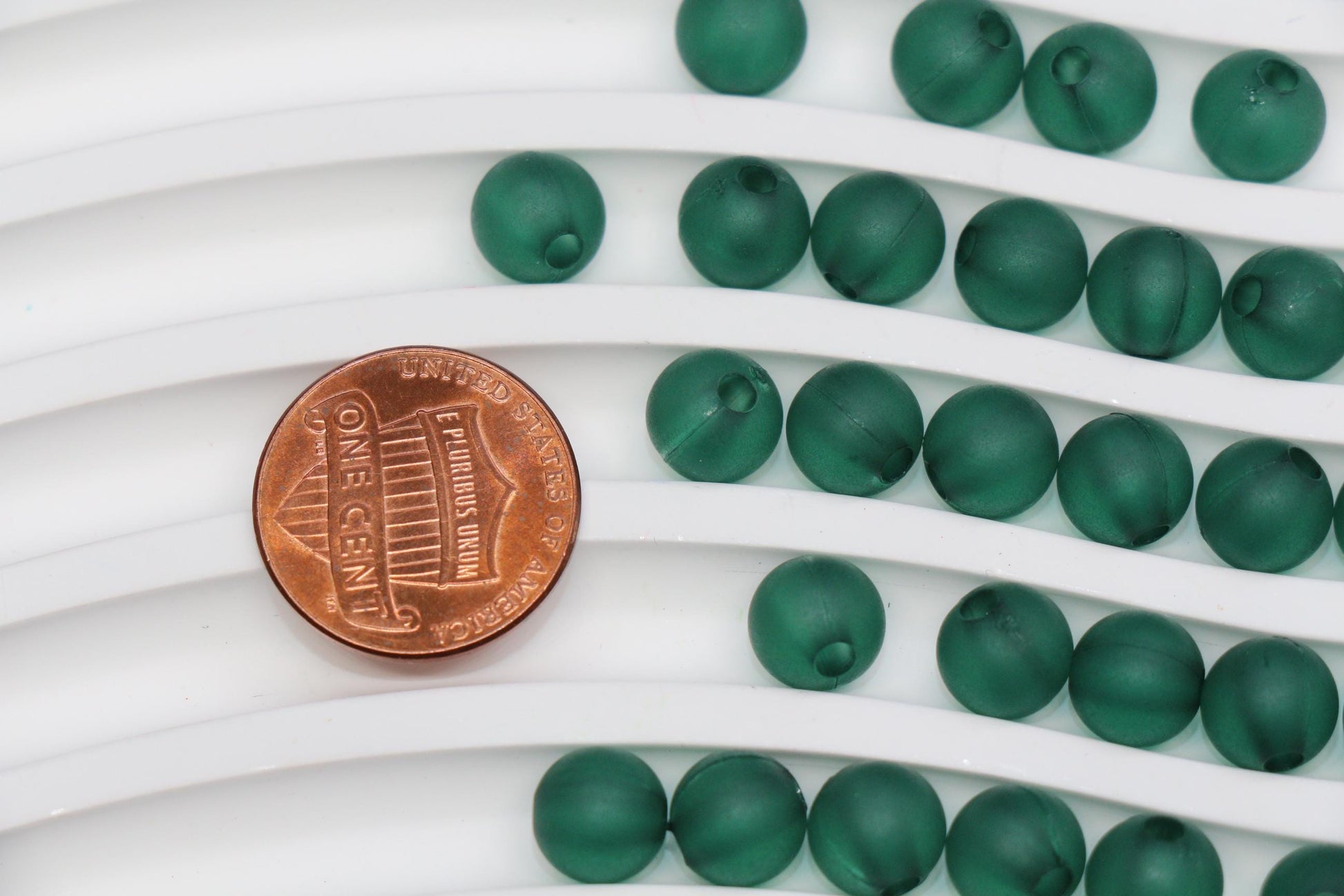 8mm Matte Green Gumball Beads for Bracelets #3568