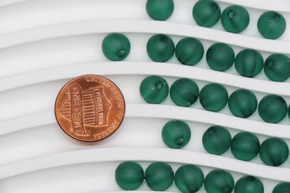 8mm Matte Green Gumball Beads for Bracelets #3568