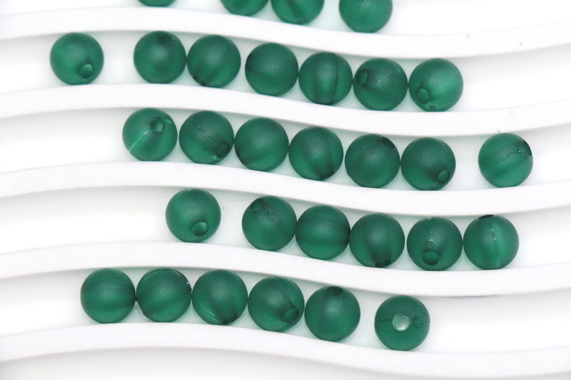8mm Matte Green Gumball Beads for Bracelets #3568
