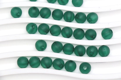 8mm Matte Green Gumball Beads for Bracelets #3568