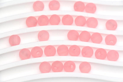 8mm Matte Pink Gumball Beads for Bracelets #3565