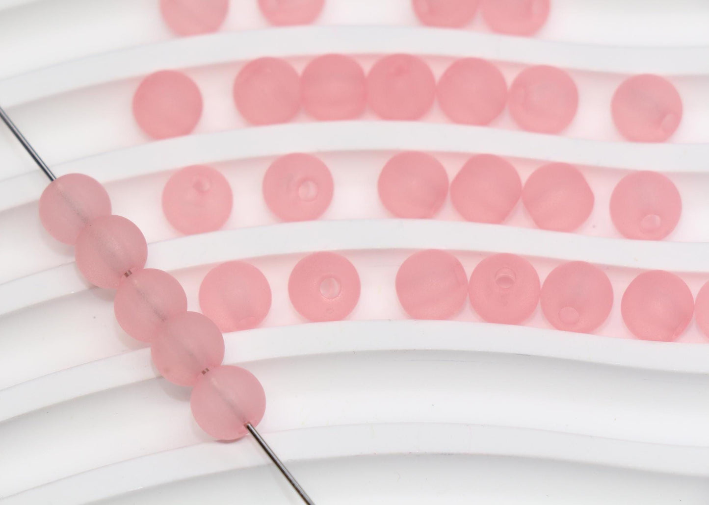 8mm Matte Pink Gumball Beads for Bracelets #3565