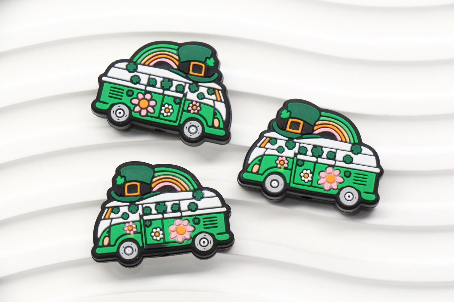 St. Patrick's Day Leprechaun Van Silicone Beads #1030