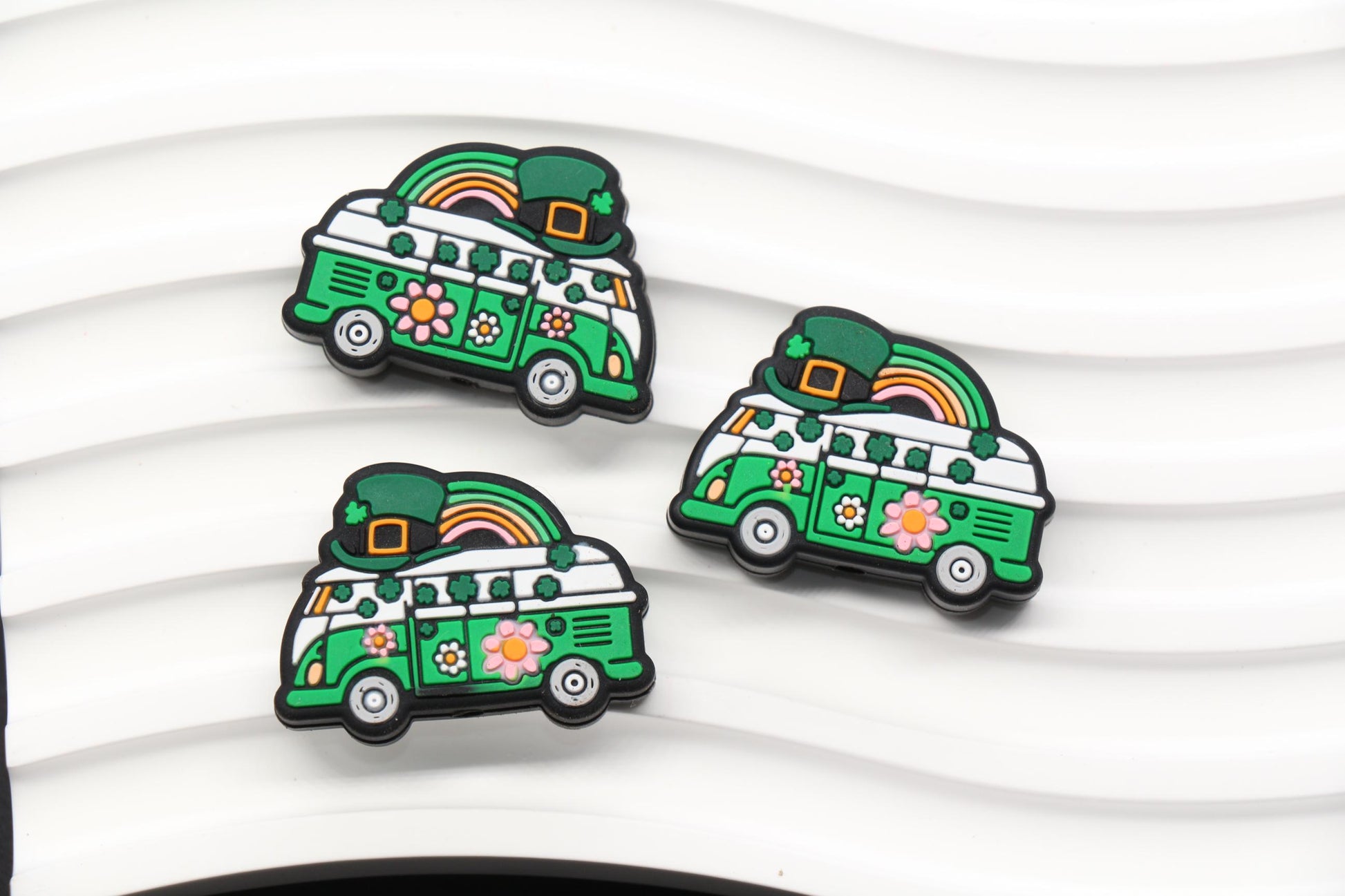 St. Patrick's Day Leprechaun Van Silicone Beads #1030
