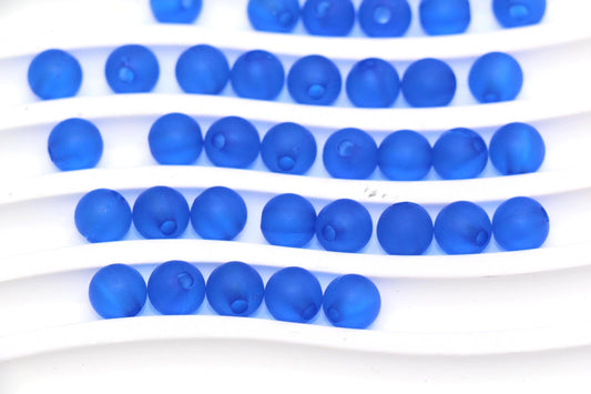 8mm Matte Royal Blue Gumball Beads, Round Acrylic Bracelet Beads for Jewelry Making, DIY Craft Supplies #3570