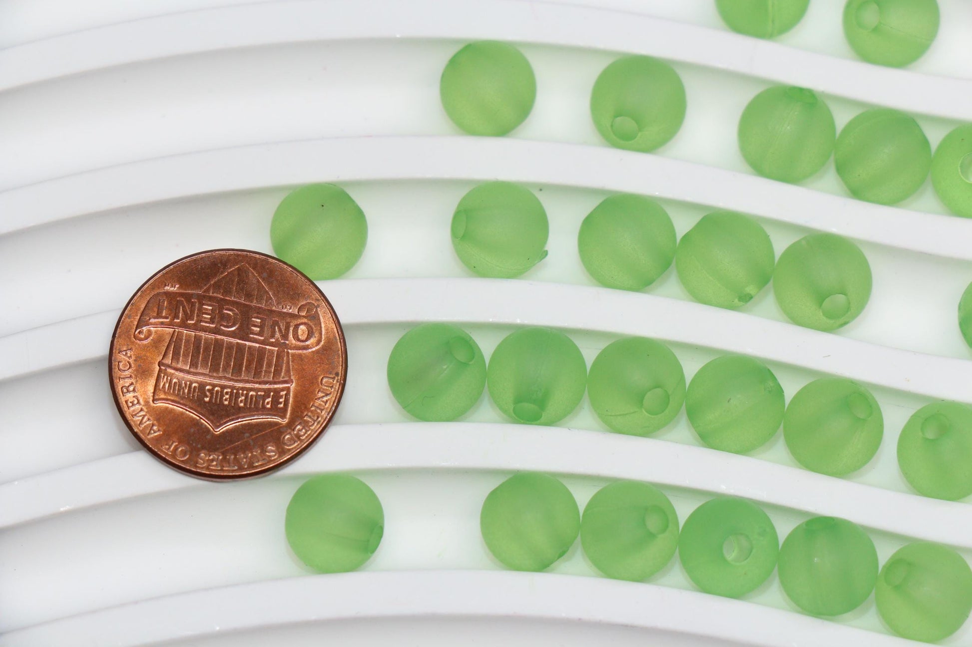 8mm Matte Apple Green Gumball Beads, Round Acrylic Bracelet Beads for Jewelry Making, DIY Craft Supplies #3569