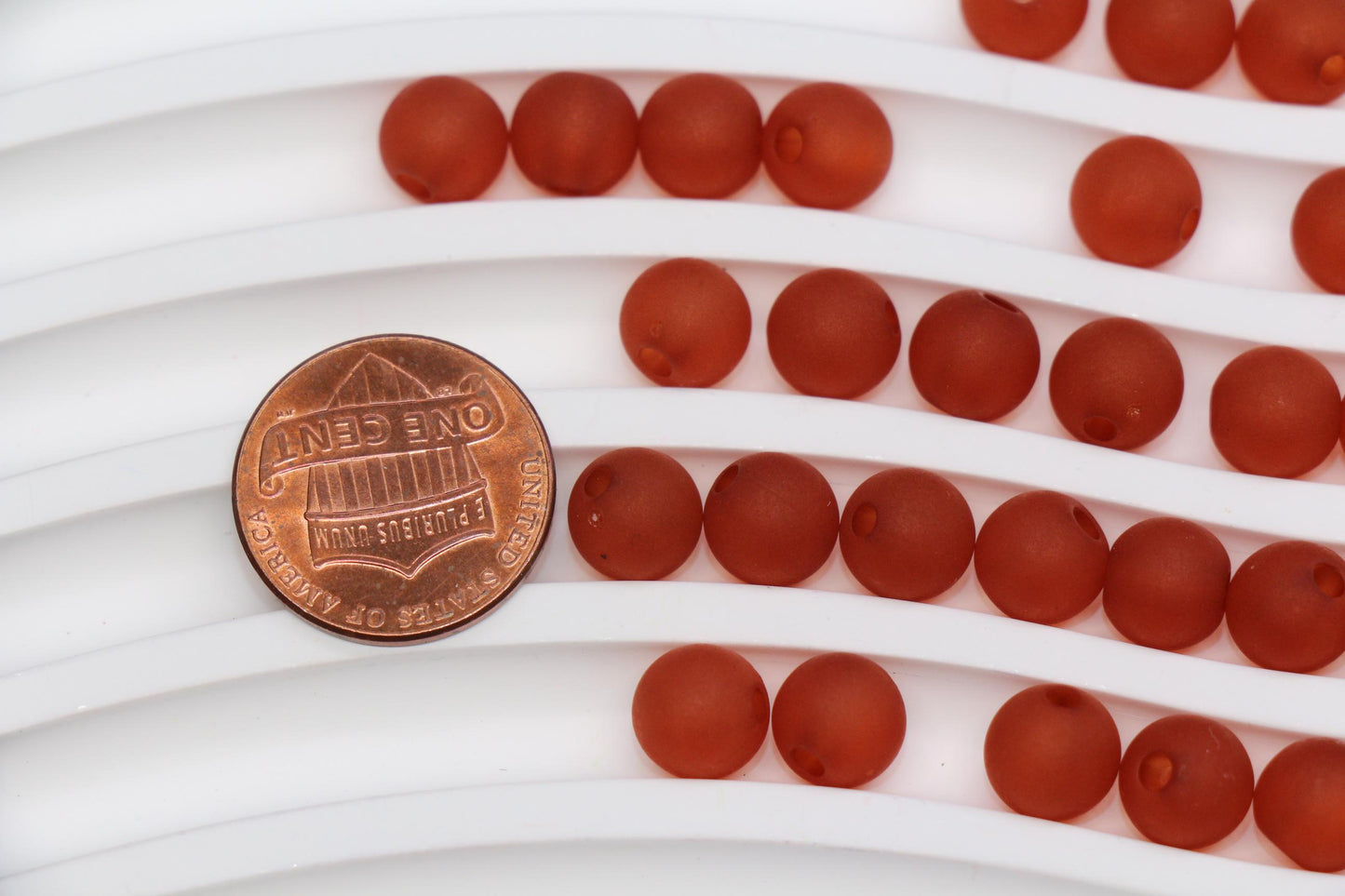 8mm Matte Reddish Brown Acrylic Gumball Beads, Round Bracelet Beads for Jewelry Making, DIY Craft Supplies #3571