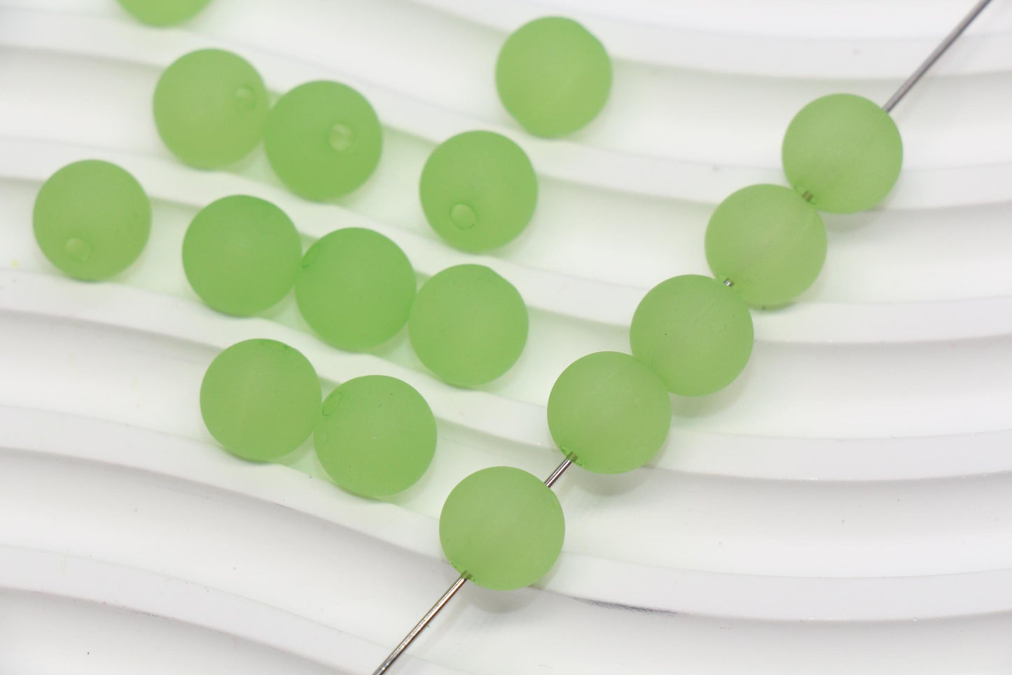 10mm Matte Apple Green Acrylic Gumball Beads, Round Bracelet Beads for Jewelry Making, DIY Craft Supplies #3593