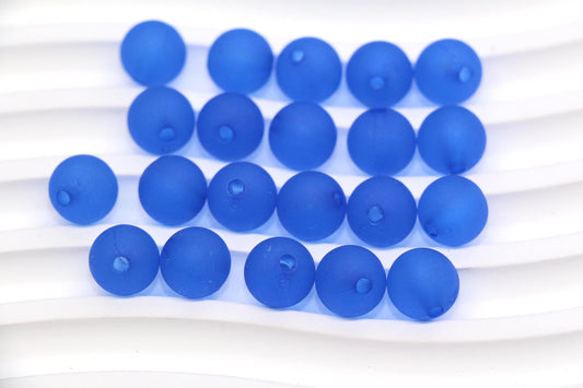 10mm Matte Royal Blue Acrylic Gumball Beads, Round Bracelet Beads for Jewelry Making, DIY Craft Supplies #3594