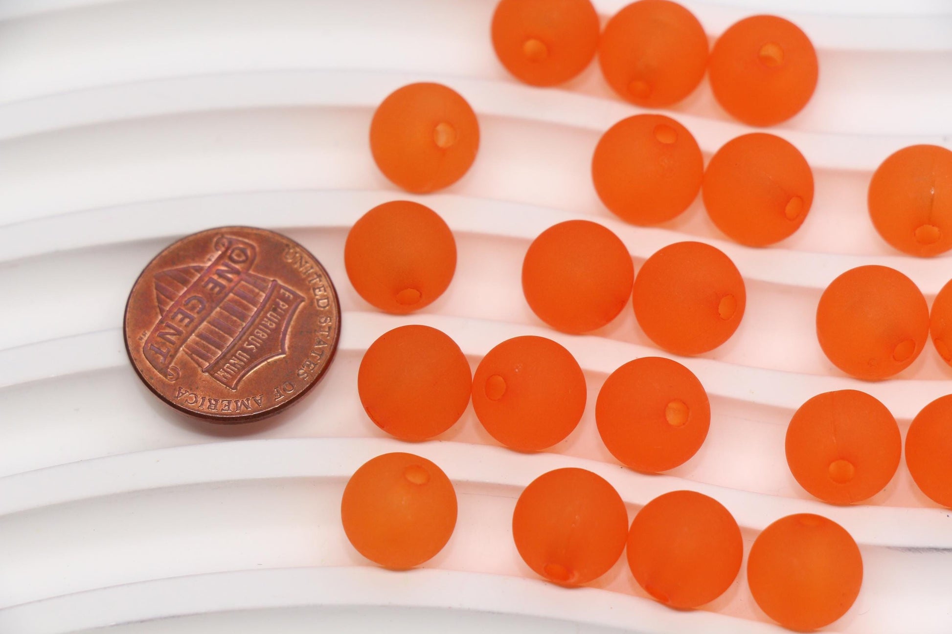 10mm Matte Orange Acrylic Gumball Beads