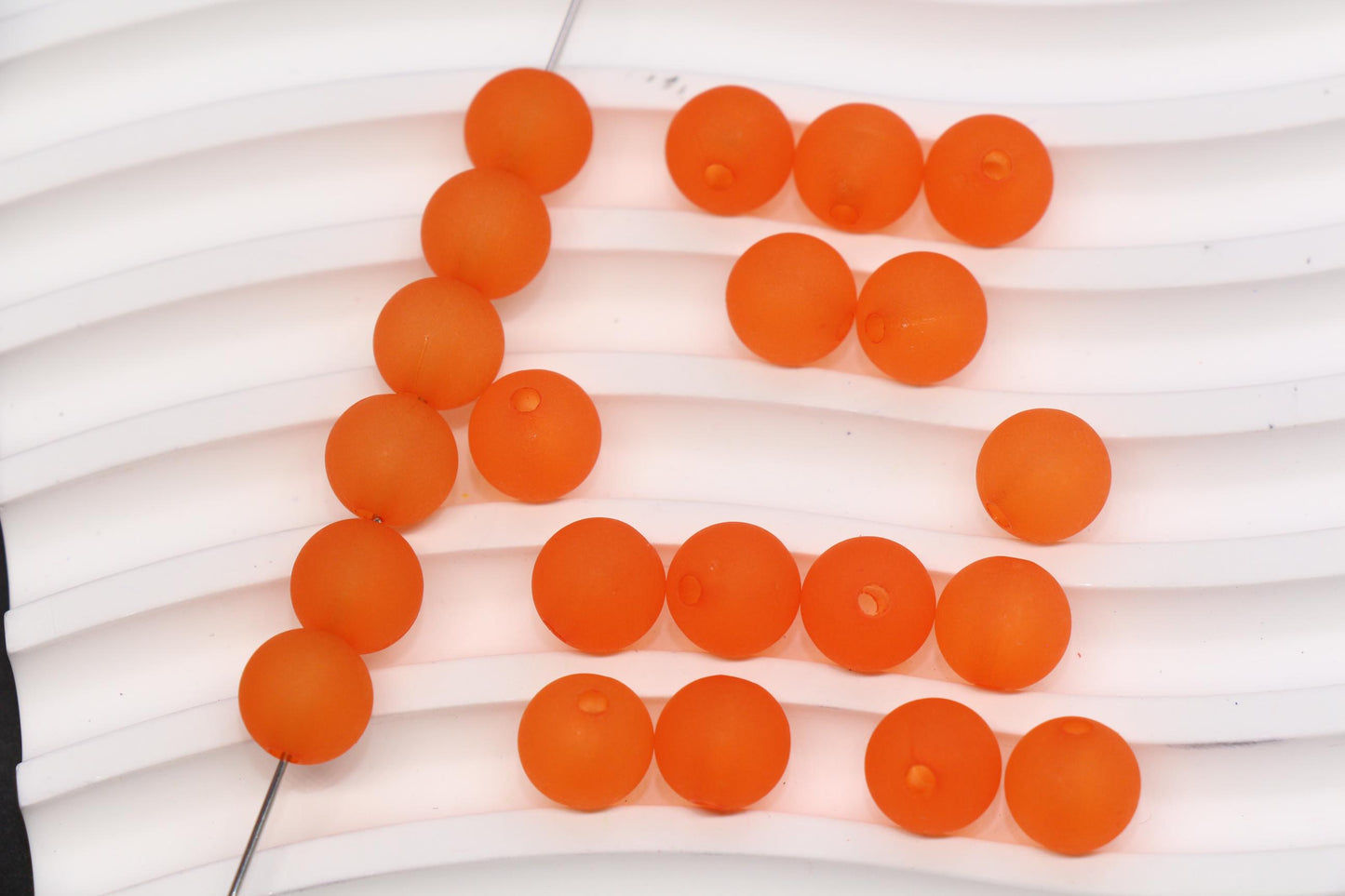10mm Matte Orange Acrylic Gumball Beads