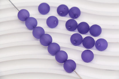 10mm Matte Purple for Bracelets Acrylic Gumball Beads