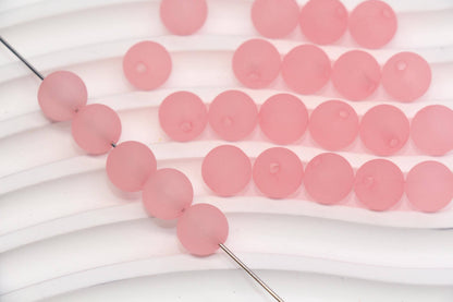 10mm Matte Pink Acrylic Gumball Beads