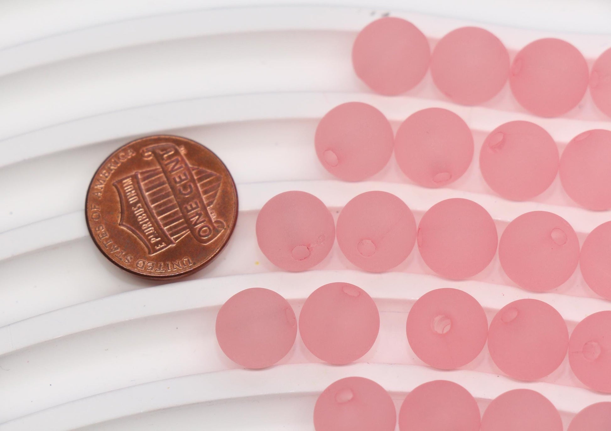 10mm Matte Pink Acrylic Gumball Beads
