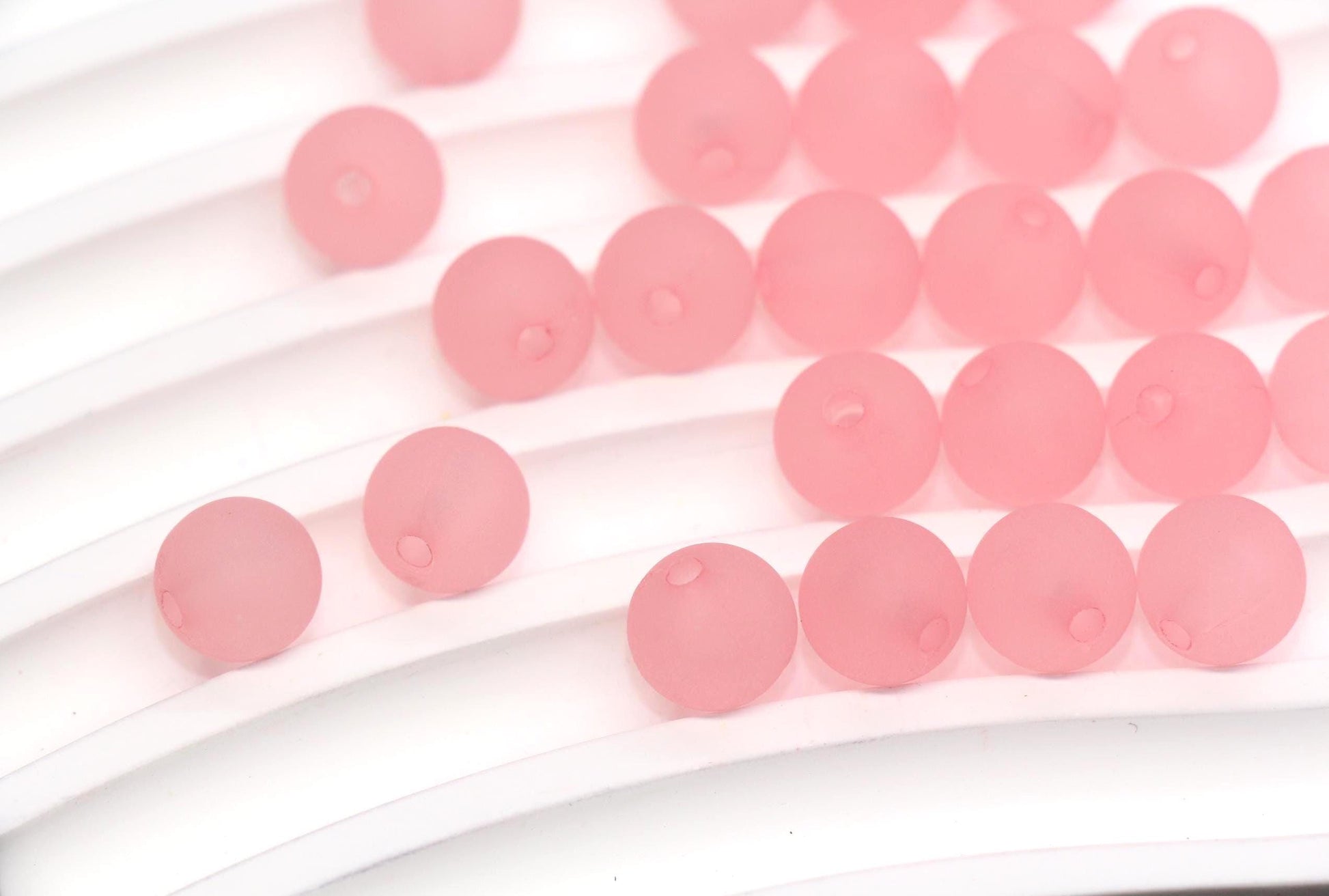 10mm Matte Pink Acrylic Gumball Beads