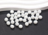 8mm White Faceted Gumball Beads, Round Acrylic Bracelet Beads for Jewelry Making #551