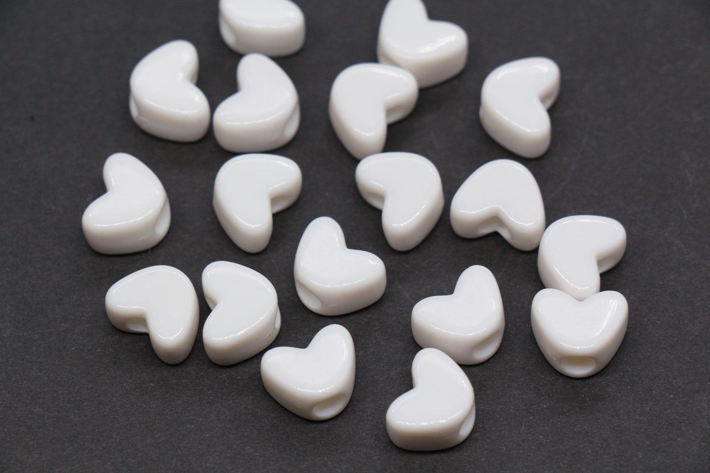 12mm Pink Heart Beads for Bracelets & Crafts #391