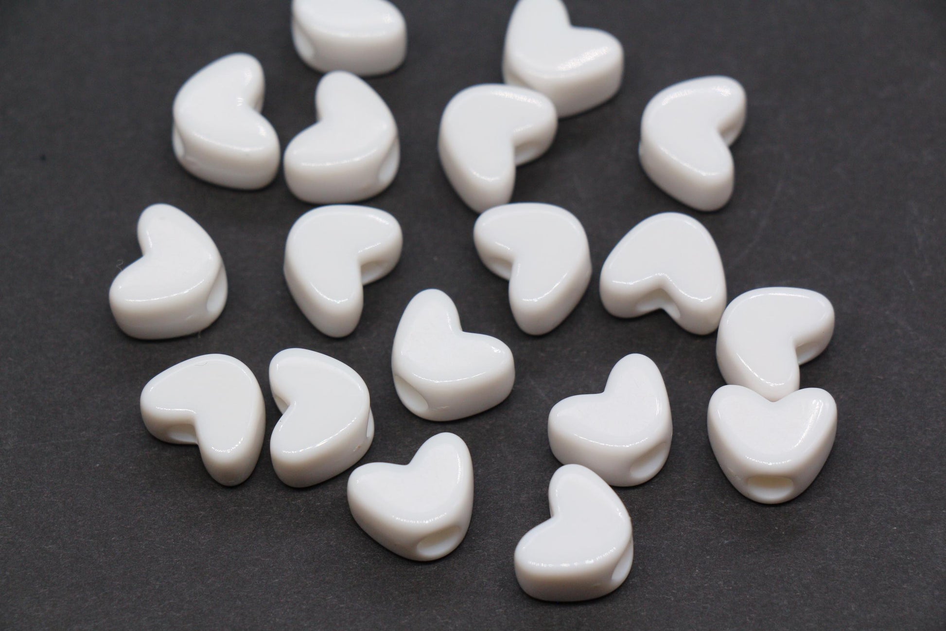 12mm Pink Heart Beads for Bracelets & Crafts #391