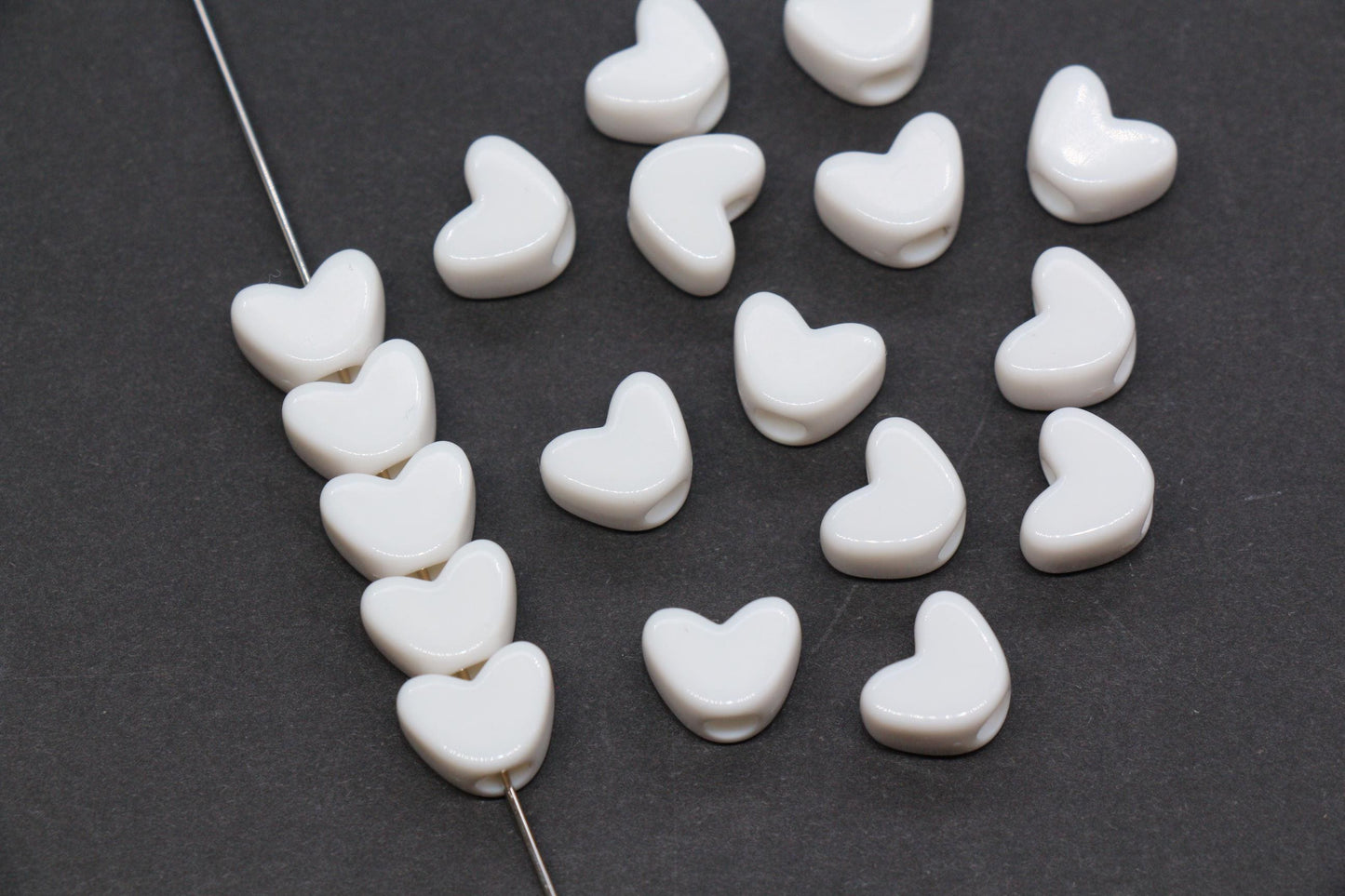 12mm Pink Heart Beads for Bracelets & Crafts #391