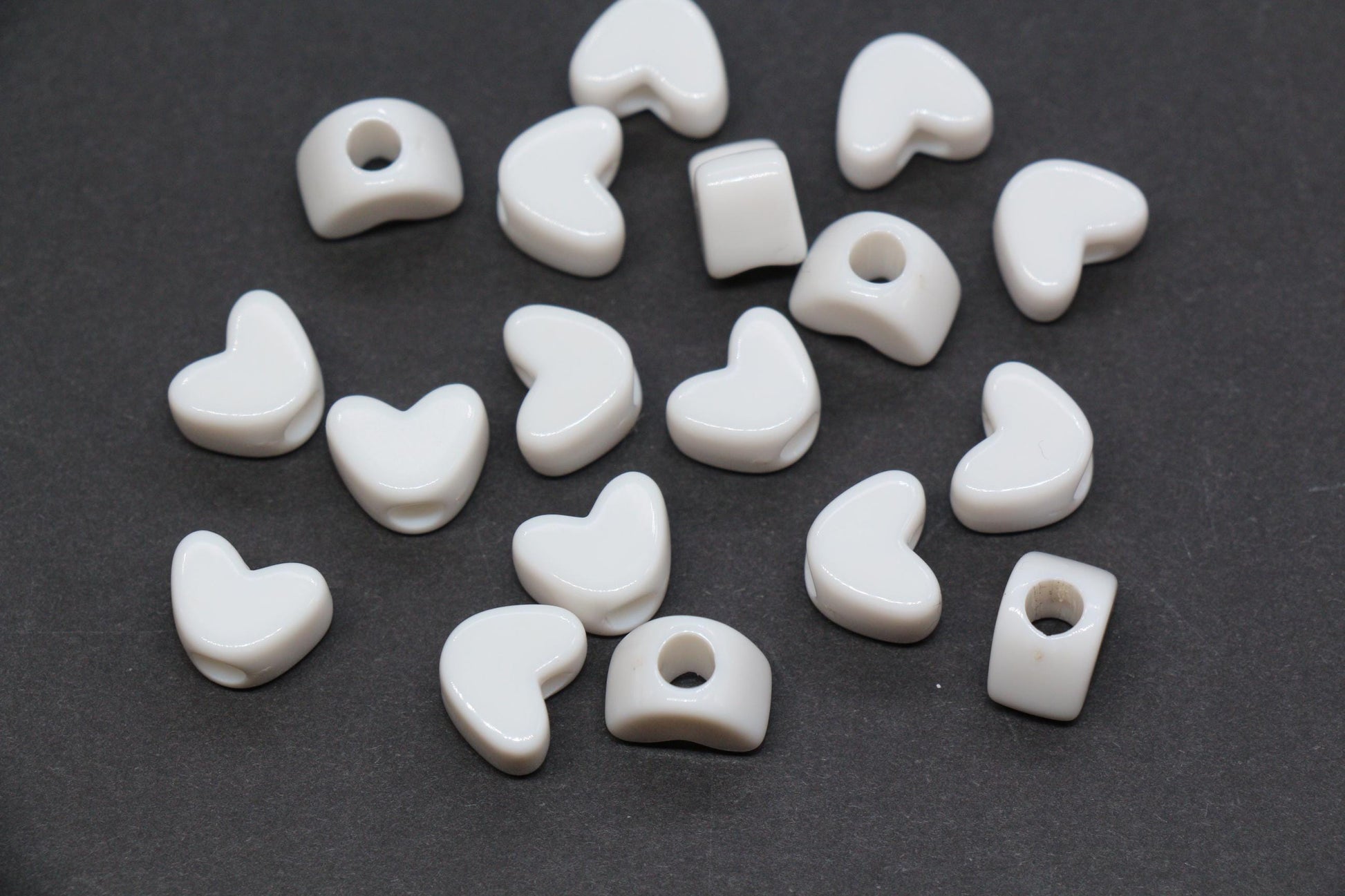 12mm Pink Heart Beads for Bracelets & Crafts #391