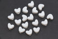 12mm White Acrylic Heart Beads