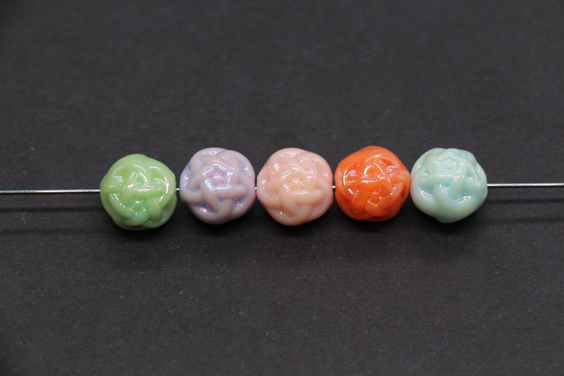 11mm Twisted AB Pastel Beads for Bracelets #3549