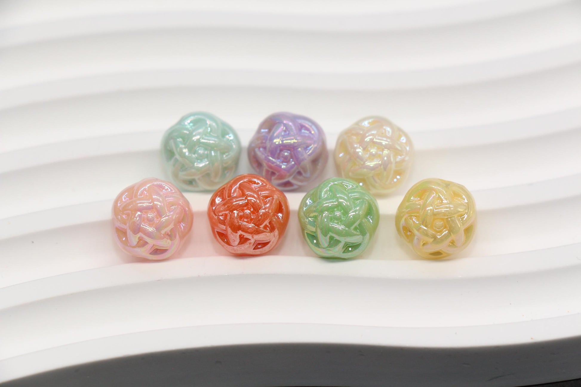 11mm Twisted AB Pastel Beads for Bracelets #3549