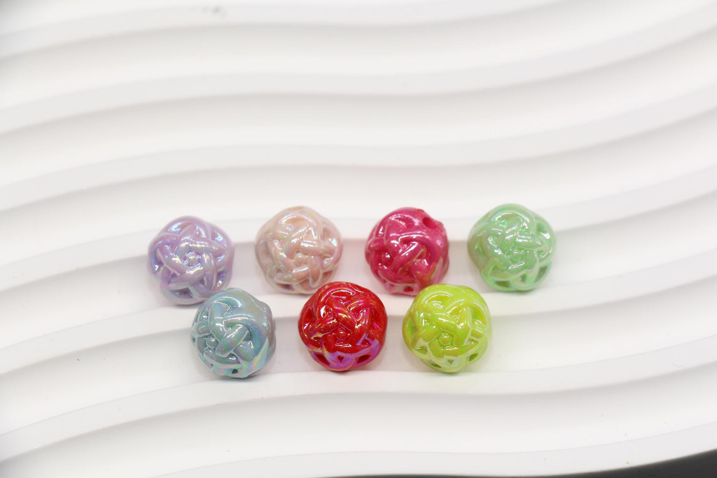 11mm Twisted AB Colorful Beads for Bracelets #3550