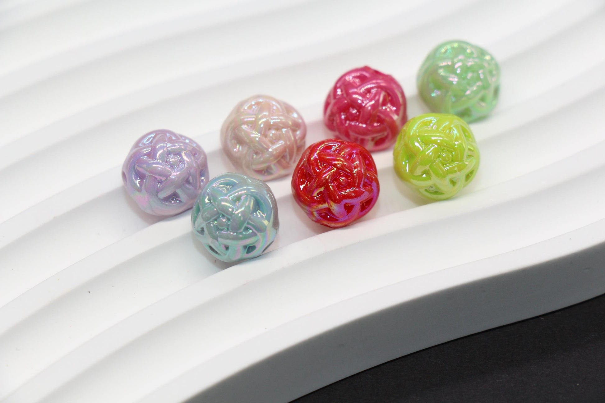 11mm Twisted AB Colorful Beads for Bracelets #3550