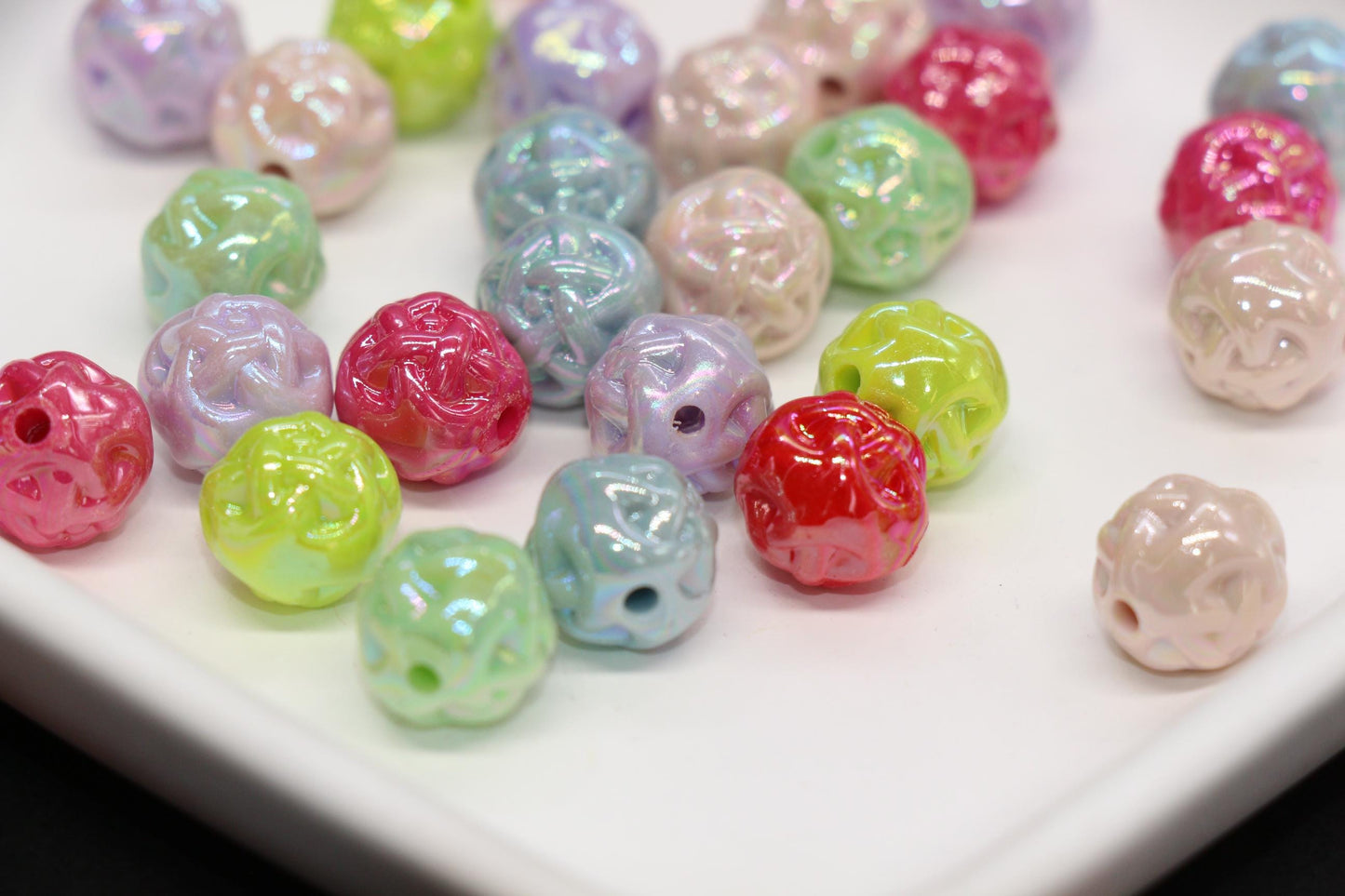 11mm Twisted AB Colorful Beads for Bracelets #3550