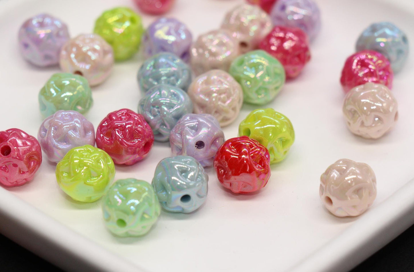11mm Twisted AB Colorful Beads for Bracelets #3550