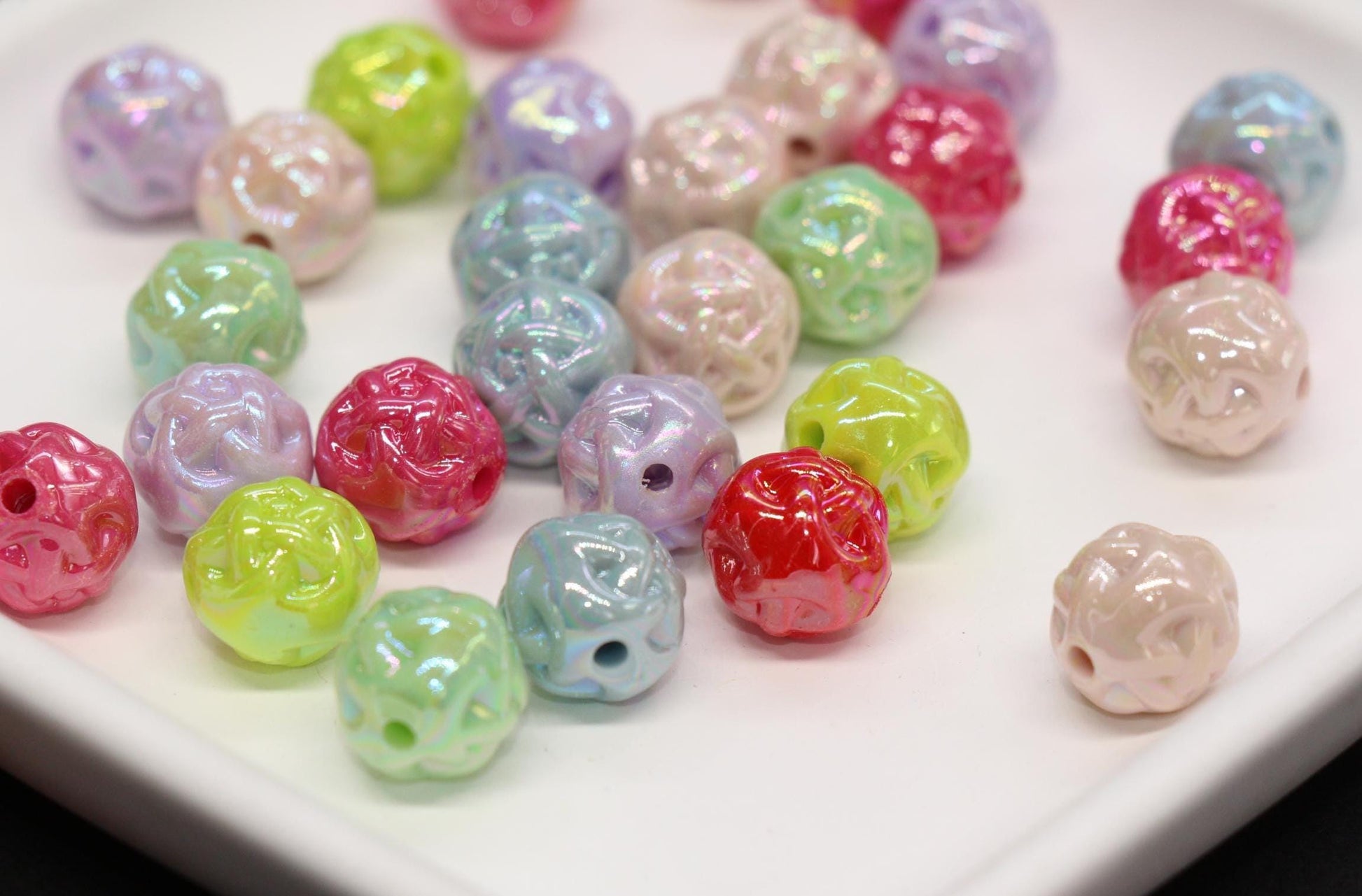 11mm Twisted AB Colorful Beads for Bracelets #3550