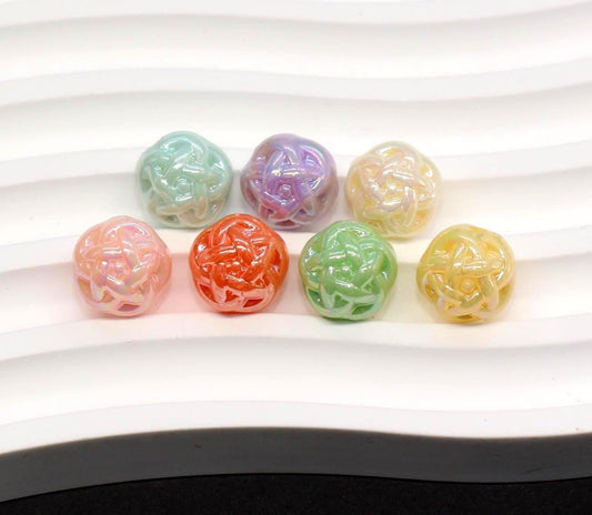 11mm Twisted AB Pastel Beads for Bracelets #3549
