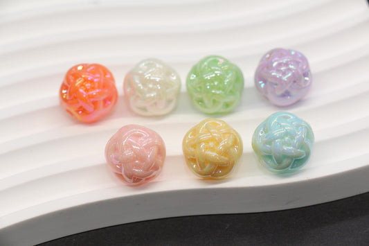 15mm Twisted AB Beads, Large Iridescent Acrylic for Jewelry Making #3551