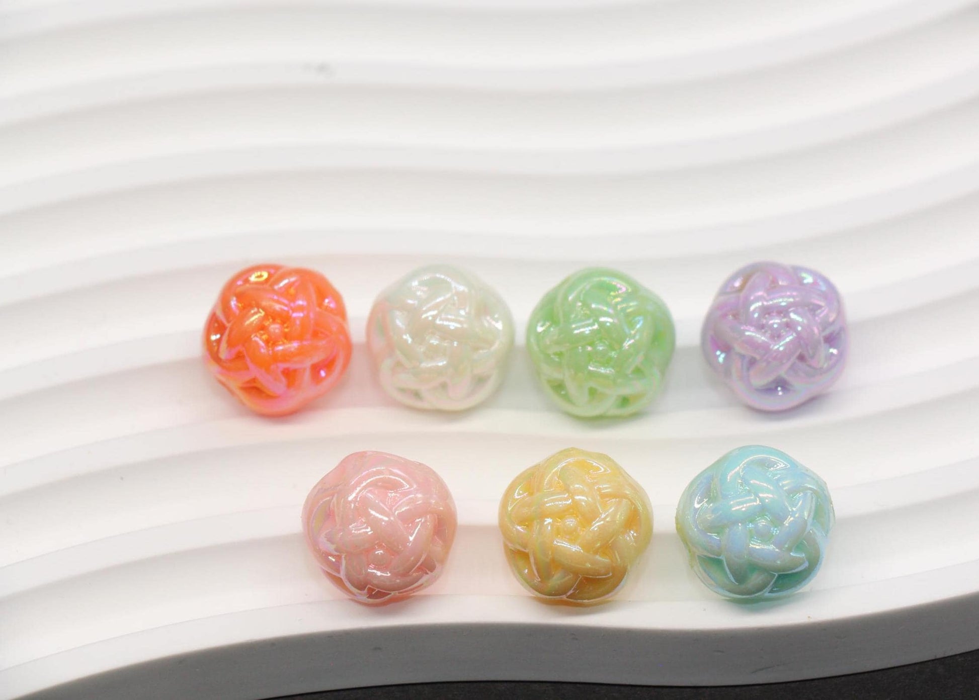 15mm Twisted AB Beads, Large Iridescent Acrylic for Jewelry Making #3551