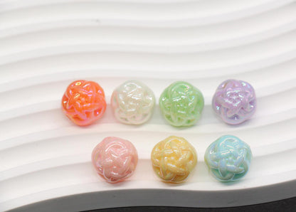 15mm Twisted AB Beads, Large Iridescent Acrylic for Jewelry Making #3551