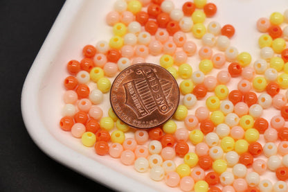 4mm Pastel Orange Mix Beads for Bracelets #3390