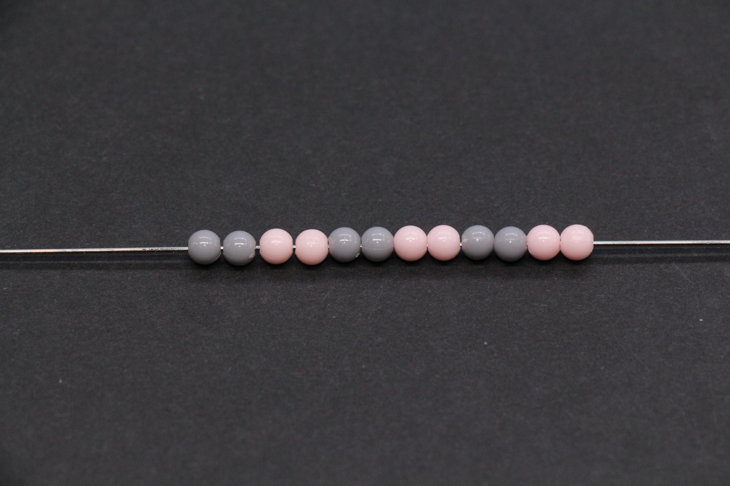 4mm Blush Pink and Gray Mix Beads for Bracelets #3384