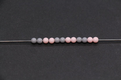 4mm Blush Pink and Gray Mix Beads for Bracelets #3384