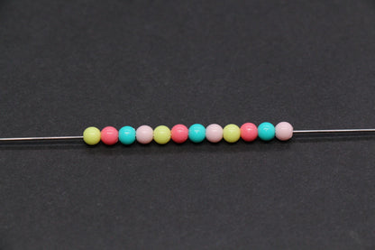 4mm Pastel Rainbow Mix Beads for Bracelets #3389