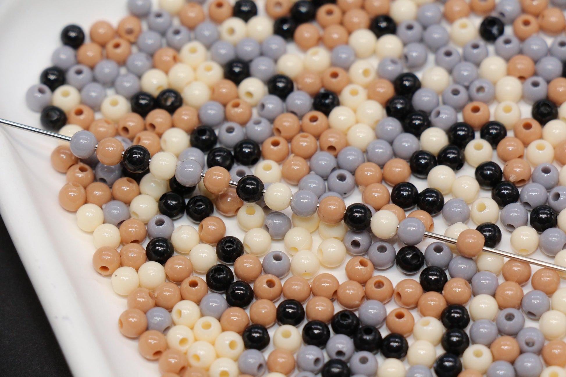4mm Neutral Mix Beads for Bracelets #3382