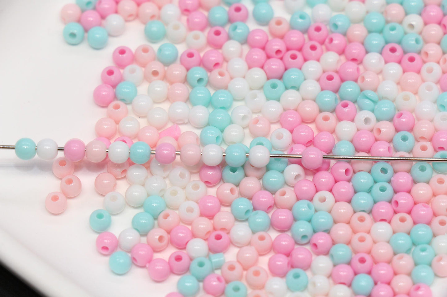 4mm Pastel Cotton Candy Mix Beads for Bracelets #3388